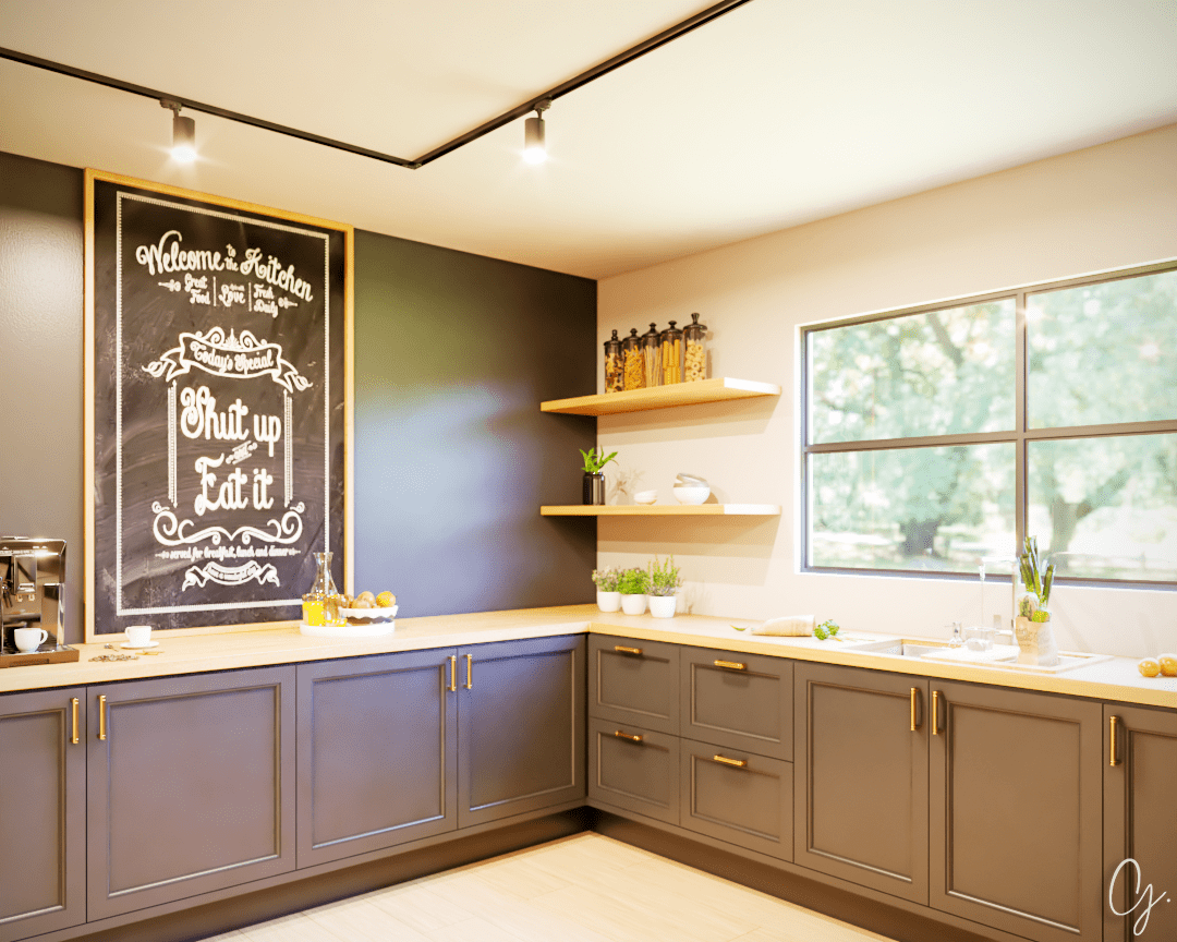Kitchen with wood and black combo !!!-5