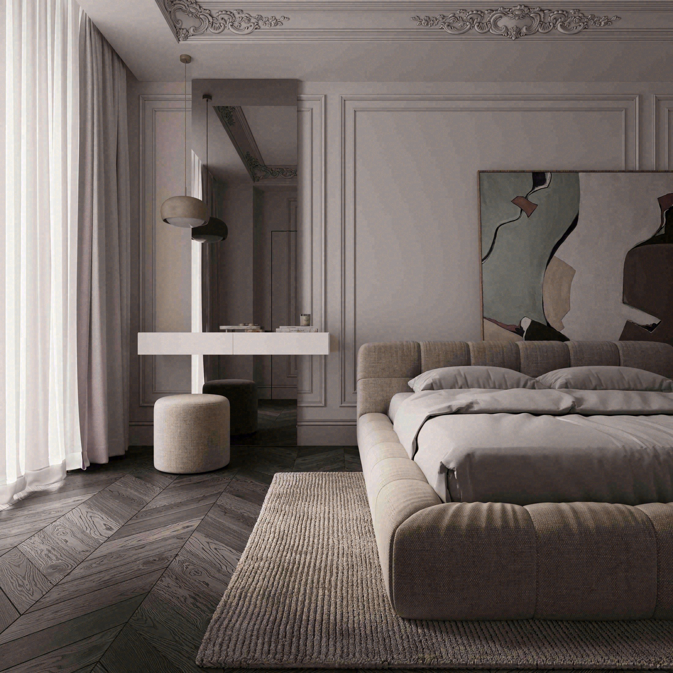 Neoclassical Bedroom Design - White City 2024-3