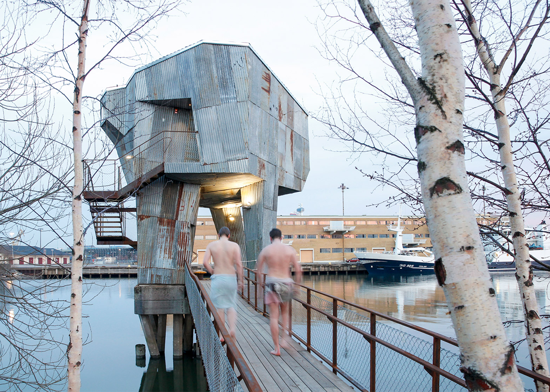 褶皱起伏的贝壳桑拿房丨日本丨隈研吾建筑事务所-243