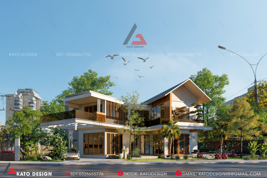 别墅庭院2层独栋住宅丨KATO设计-3