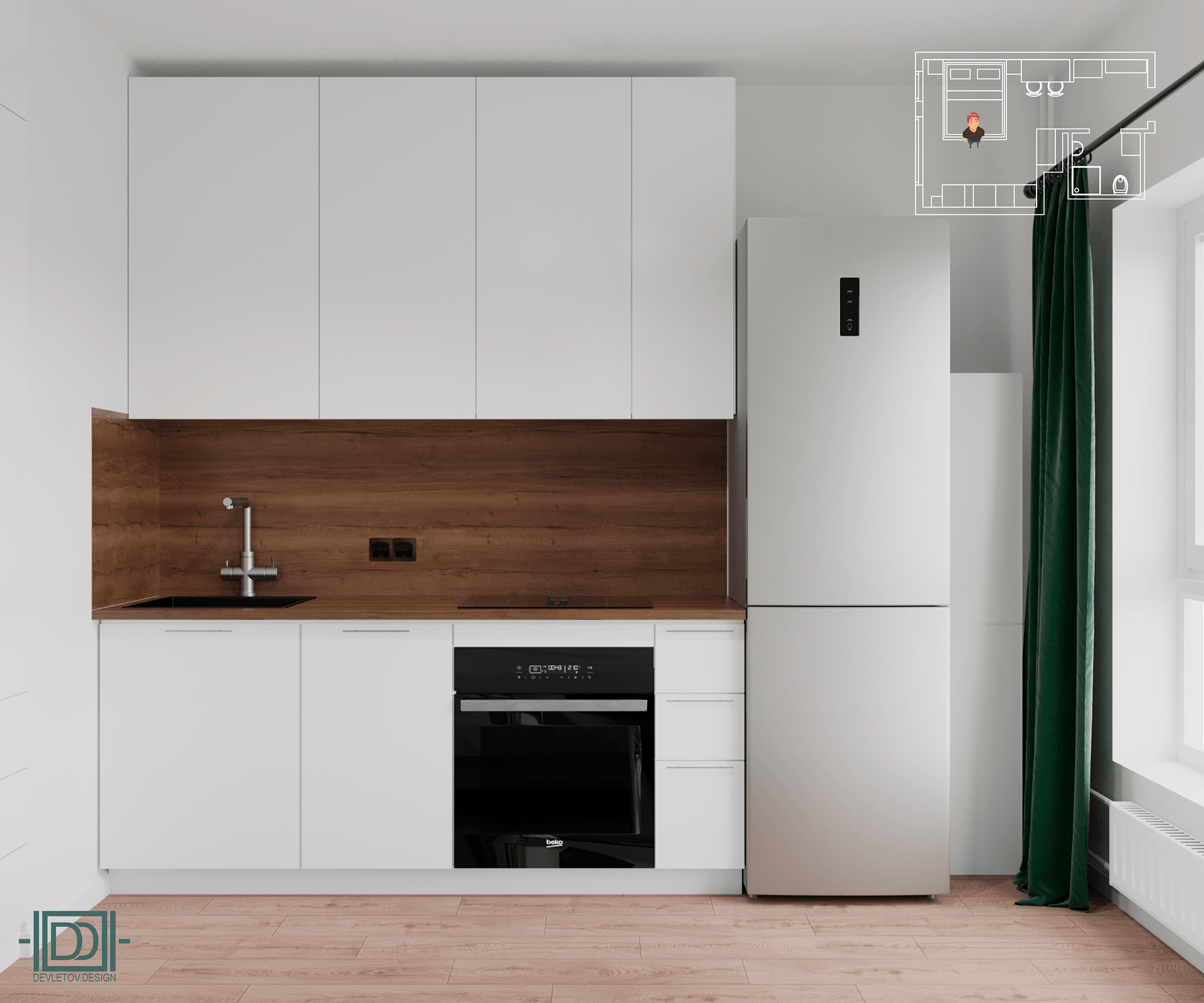 Студия во Внуково公寓短租装修项目-18