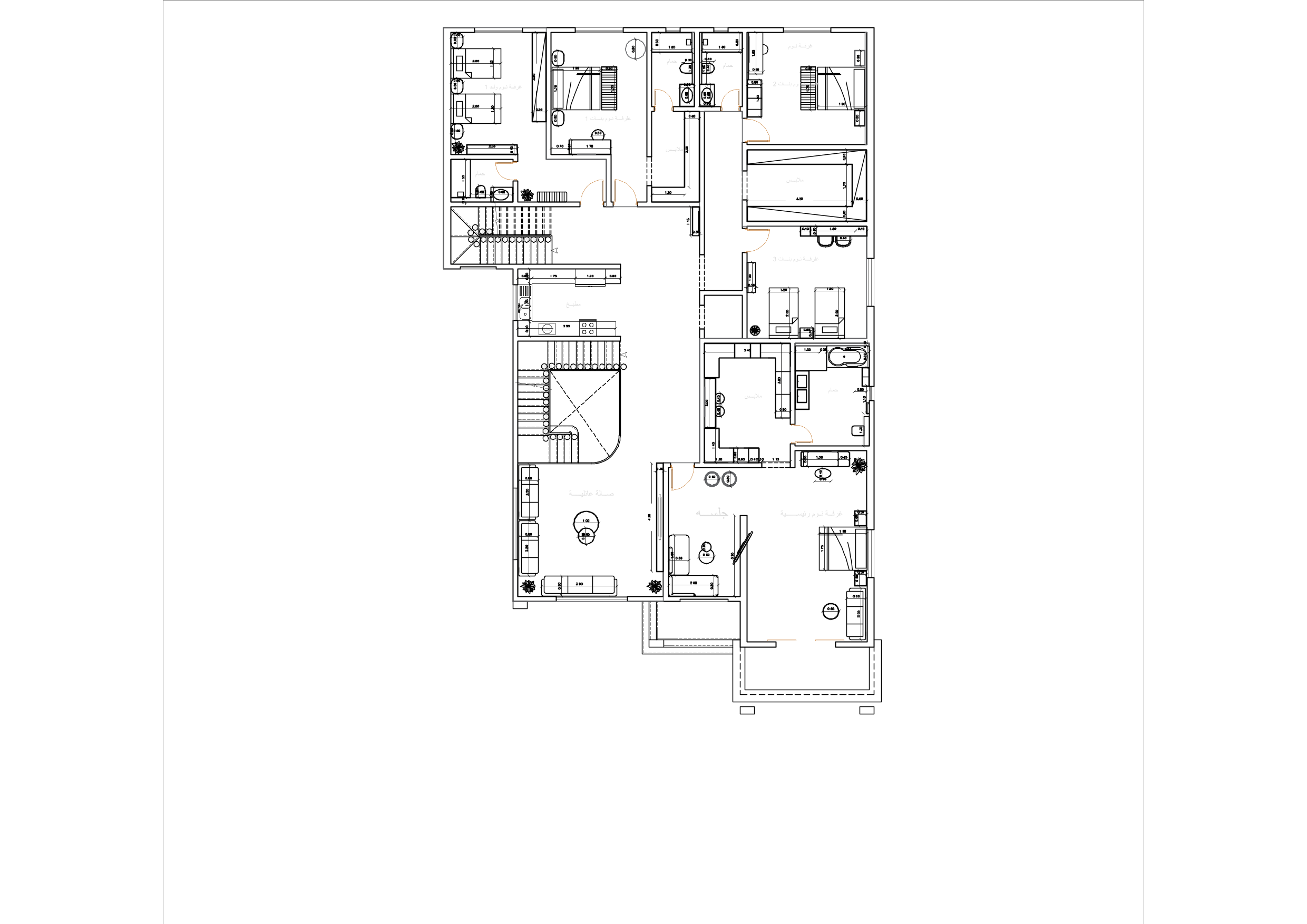 مشروع تصميم داخلي فيلا مع الرسومات التنفيذديه-1