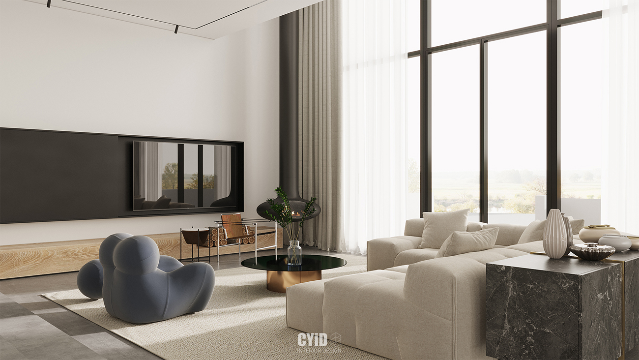 辰佑设计│现代别墅曲线美学与结构美-19