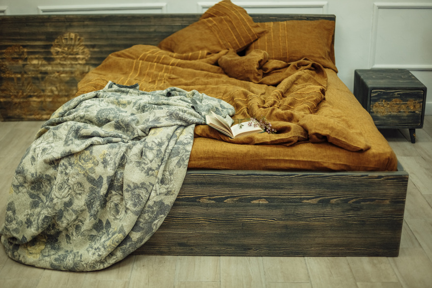 实木床(田野罂粟)卧室套装设计-3