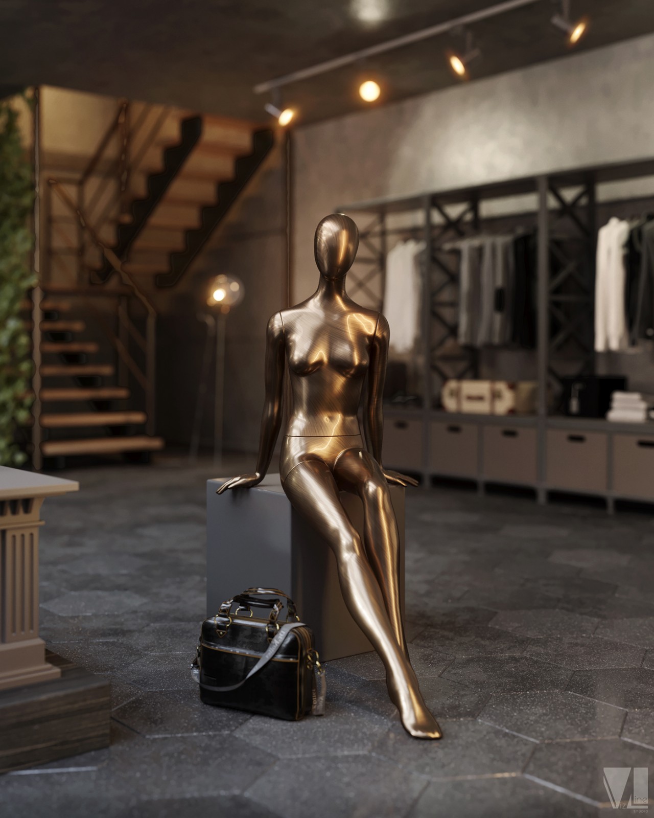 复古工业风 Moonzana SOHO家居办公空间  VizLine Studio-11