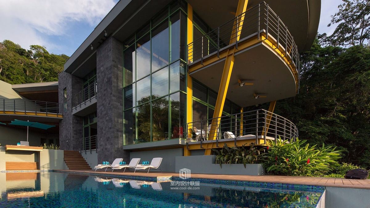 在丛林中热带现代豪华住宅-7