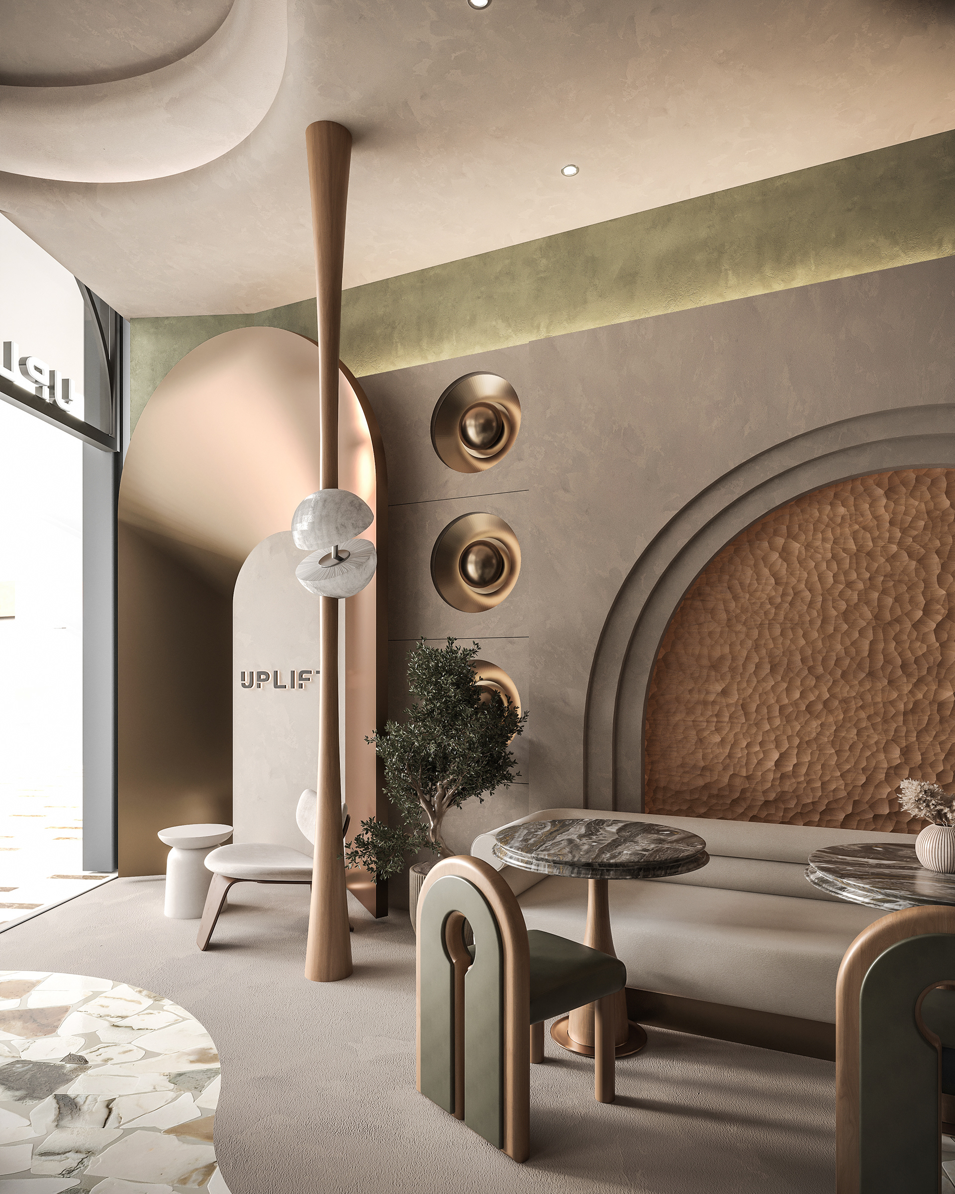 uplift有提升、振奋等意思，结合RESTAURANT（餐厅），这里可将UPLIFT RESTAURANT翻译为活力餐厅  丨沙特阿拉伯利雅得-5