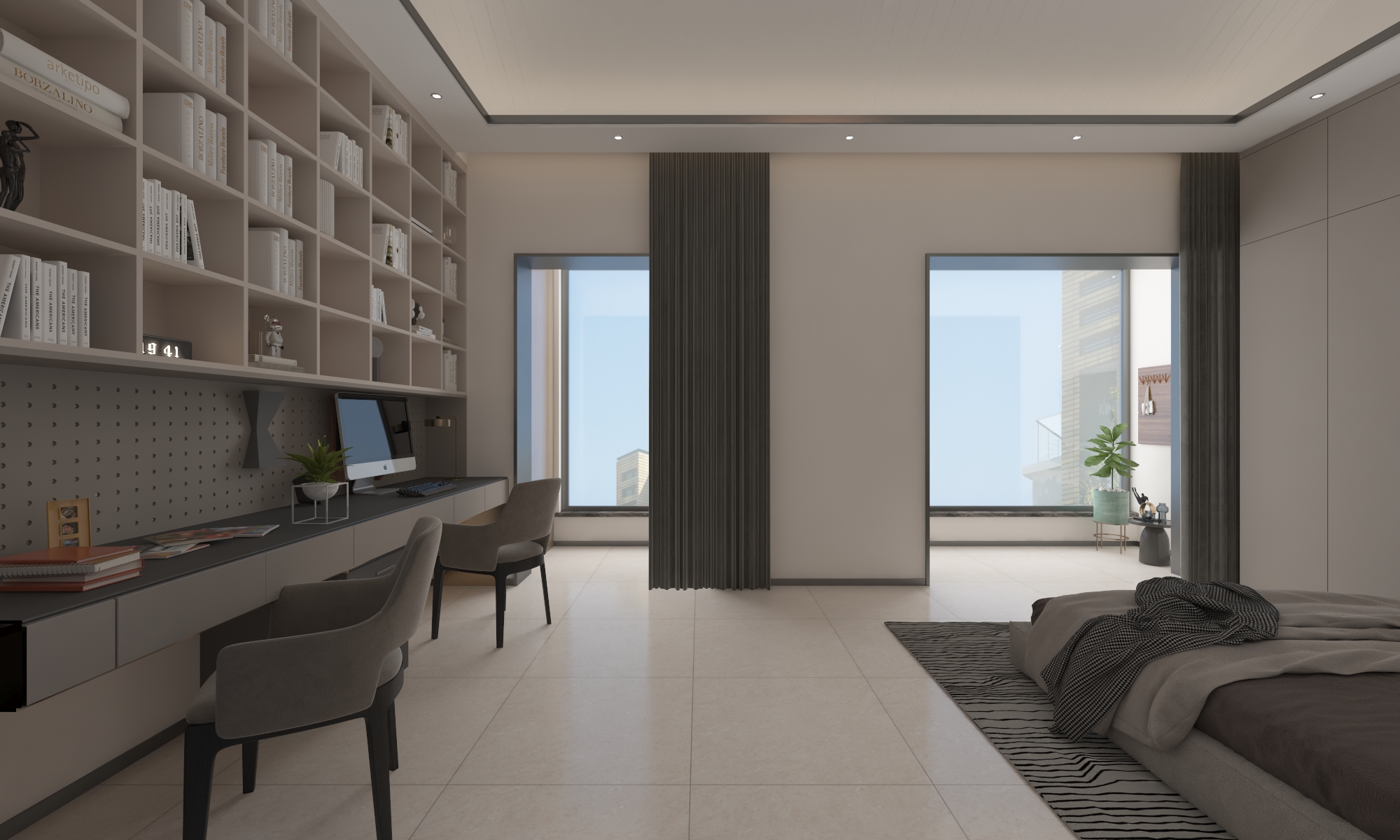 现代风格别墅//对比不强烈的简单的大空间-12