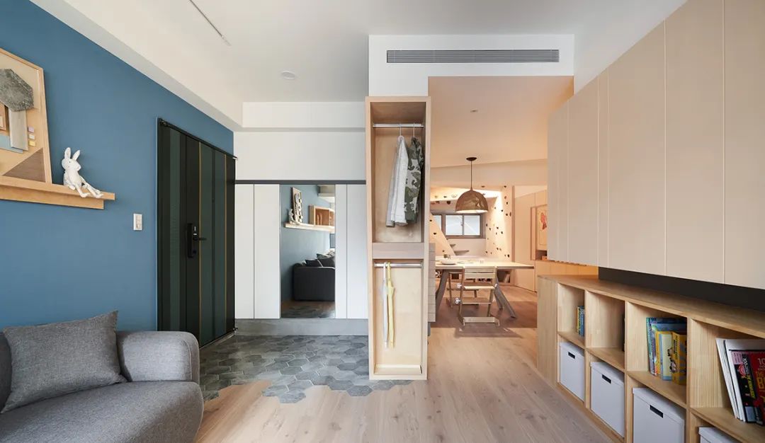 台北 105㎡老房改造,客餐厨全开放,还有室内攀岩区,活泼又实用-38