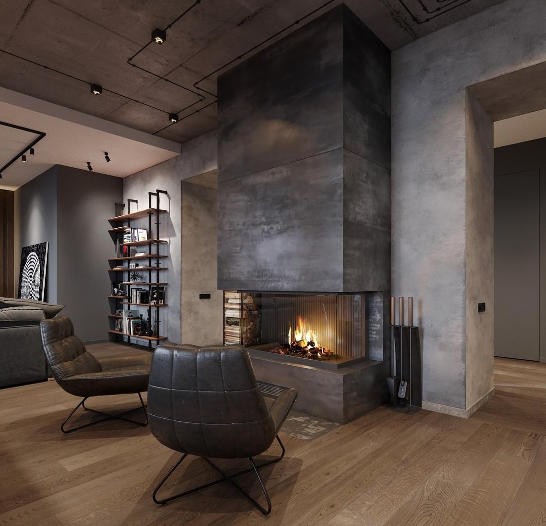 Leonid Sizikov--工业风住宅，用光营造不同的空间氛围-12