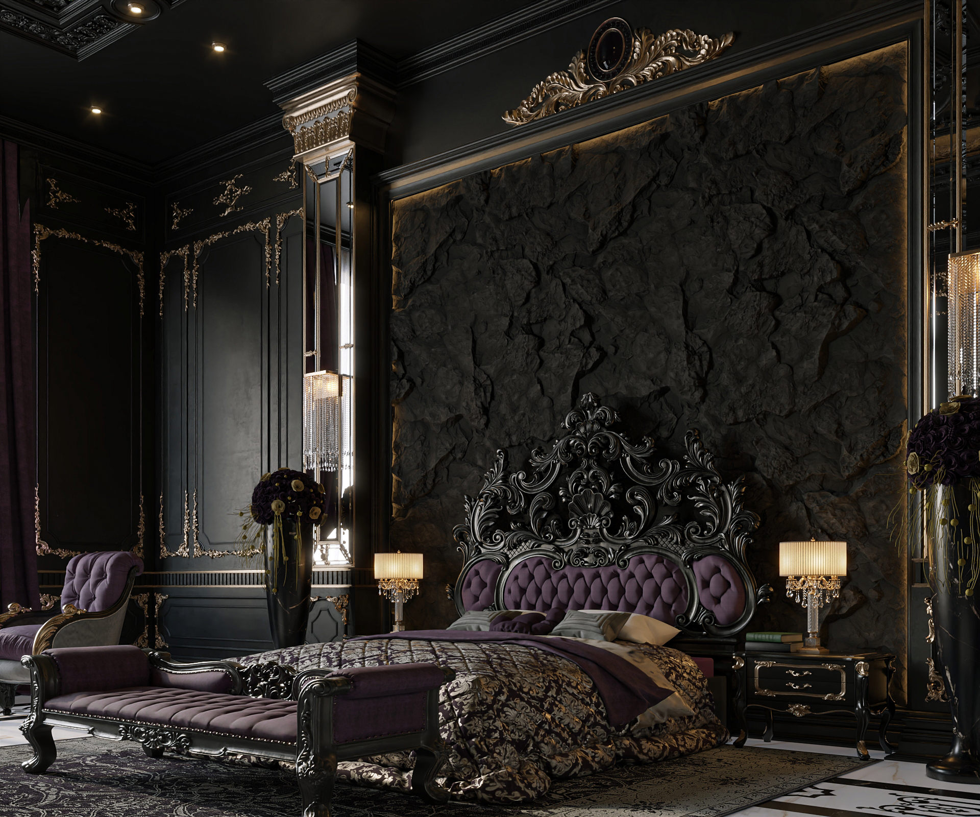 DARK GOTHIC BEDROOM DESIGN-1
