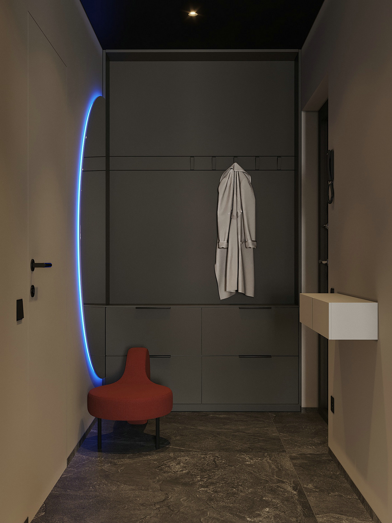 90㎡深色系公寓设计-7