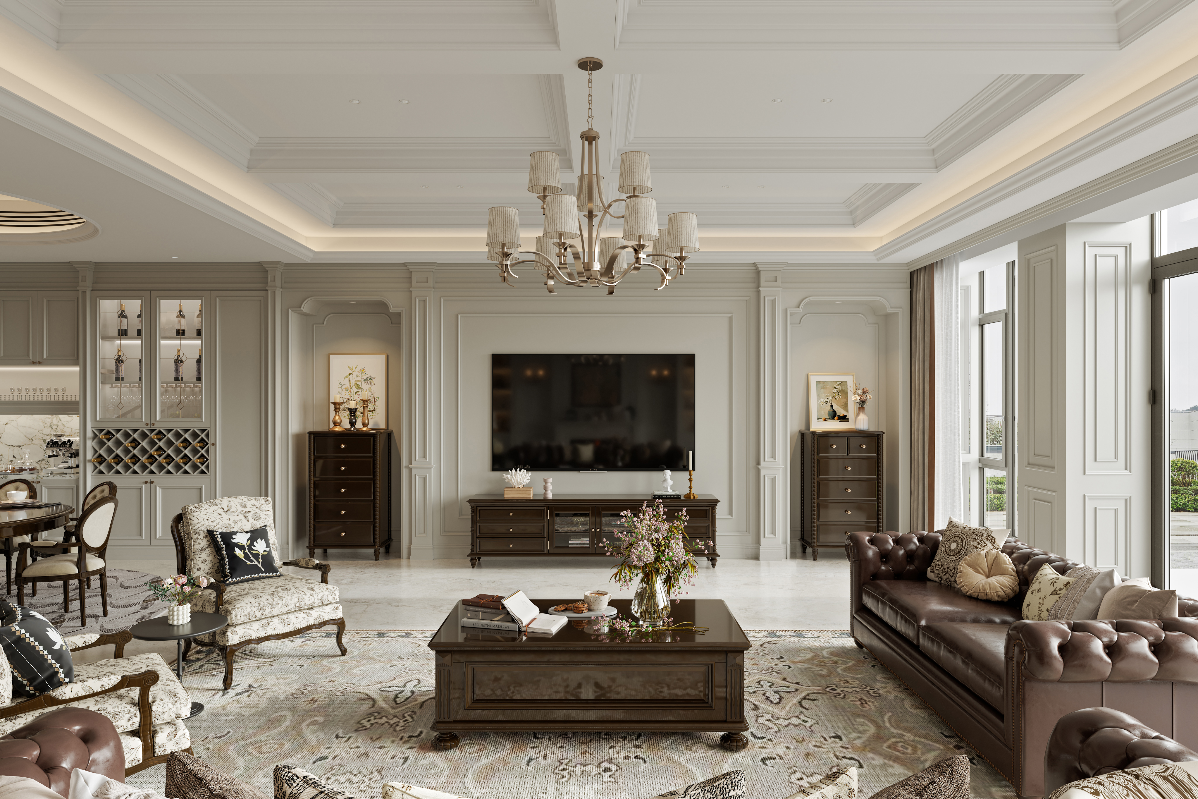 美式别墅  美式客厅-1