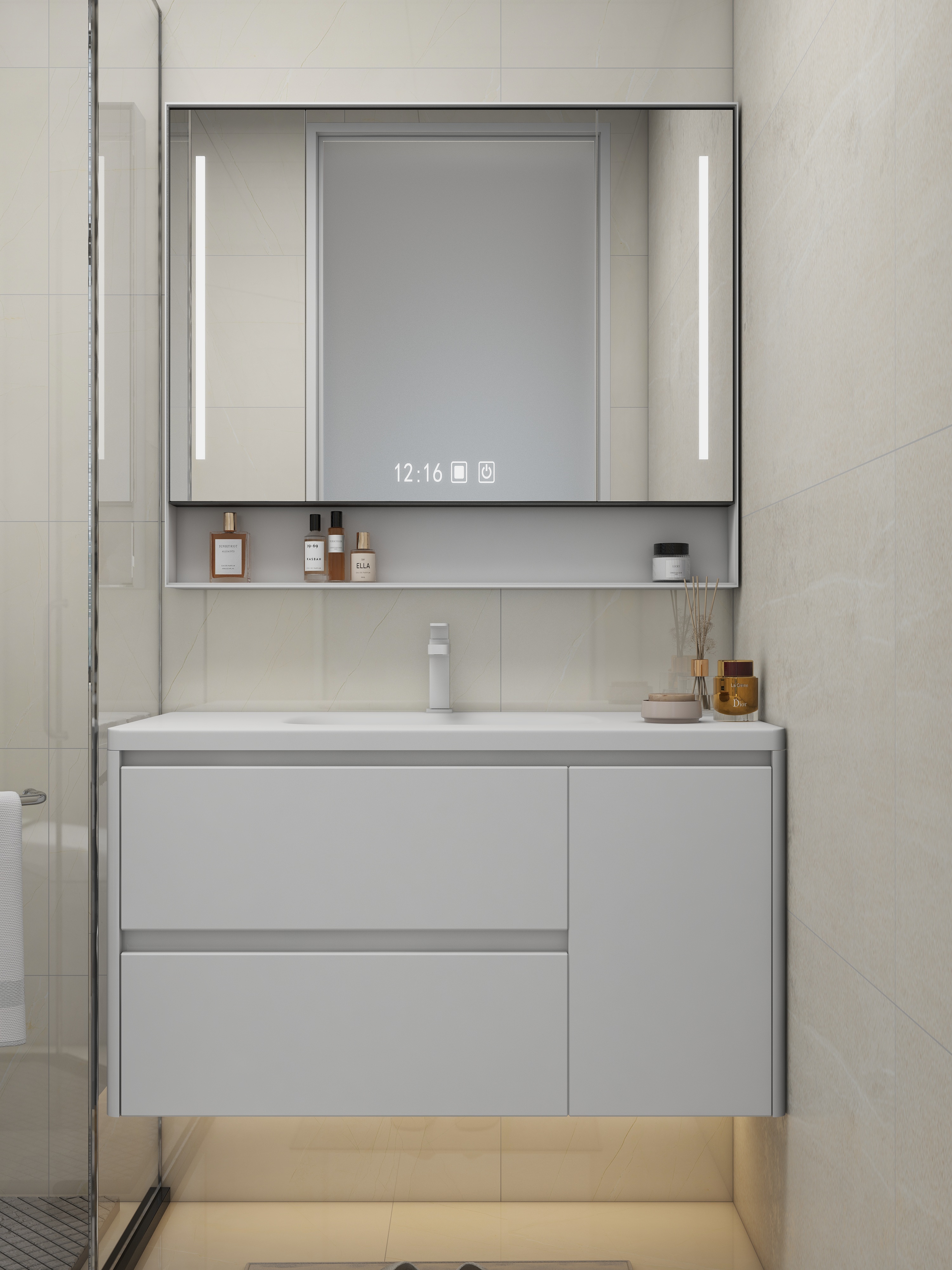 90㎡治愈系奶油风丨90空间设计-40