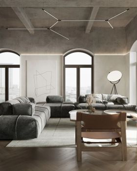 原木水泥灰，优雅 loft 生活