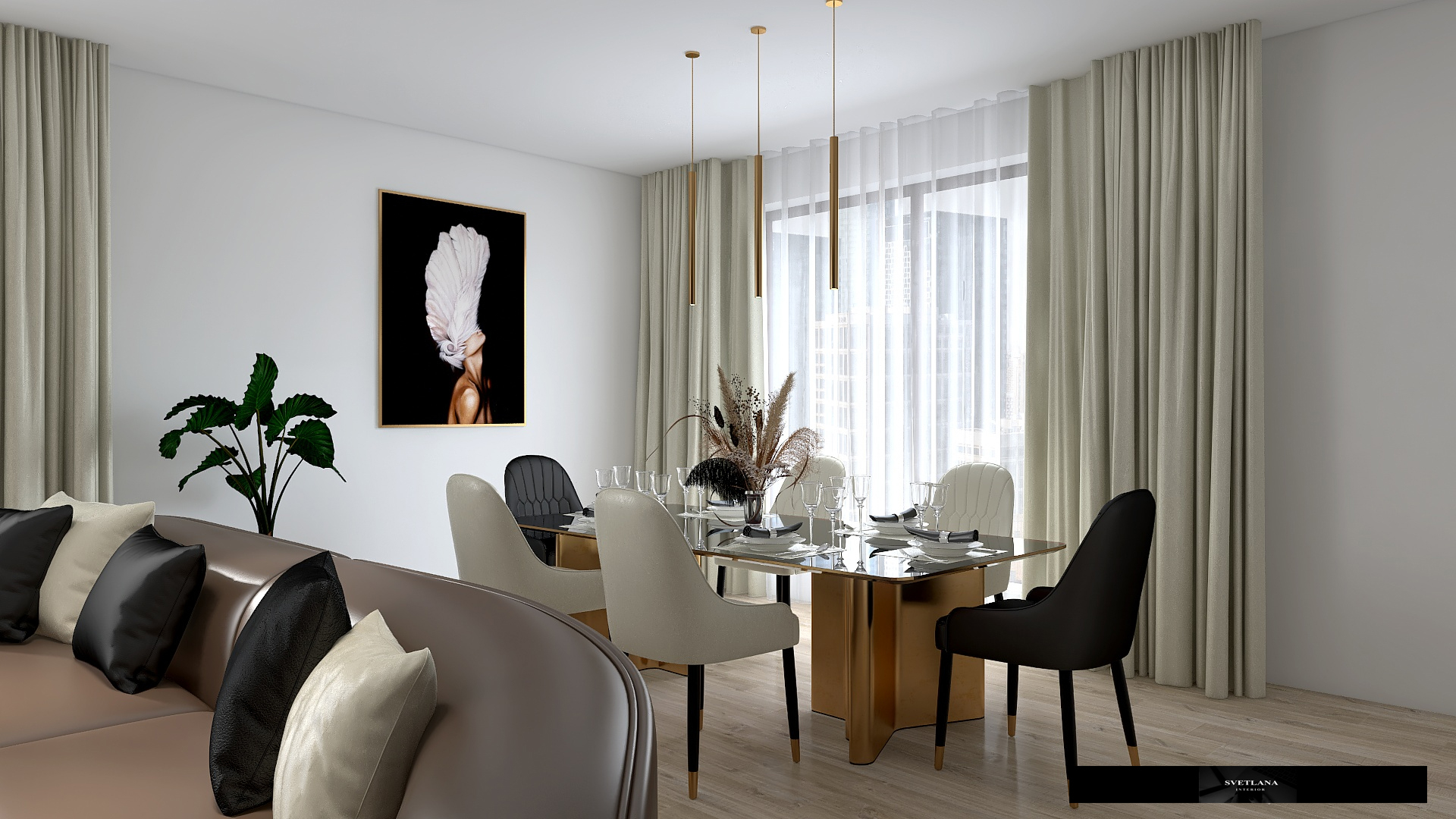 黑色金色阴谋丨Svetlana Interior-13