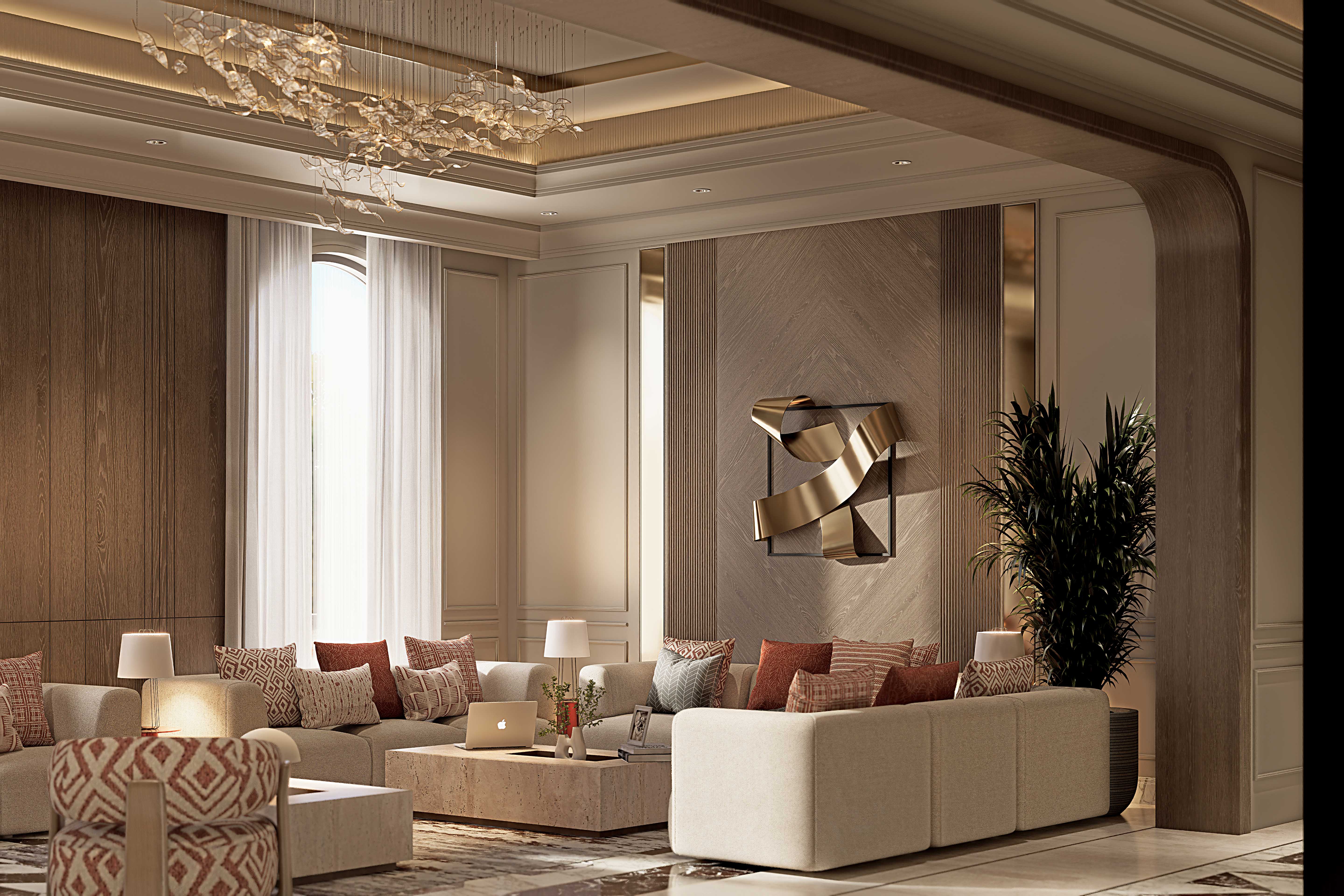 正式起居与餐厅空间设计丨阿联酋-5