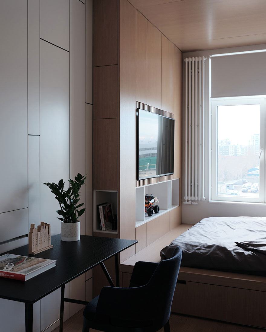 圣彼得堡 75 平米学生公寓 | 红色丝绒沙发成为亮点-12