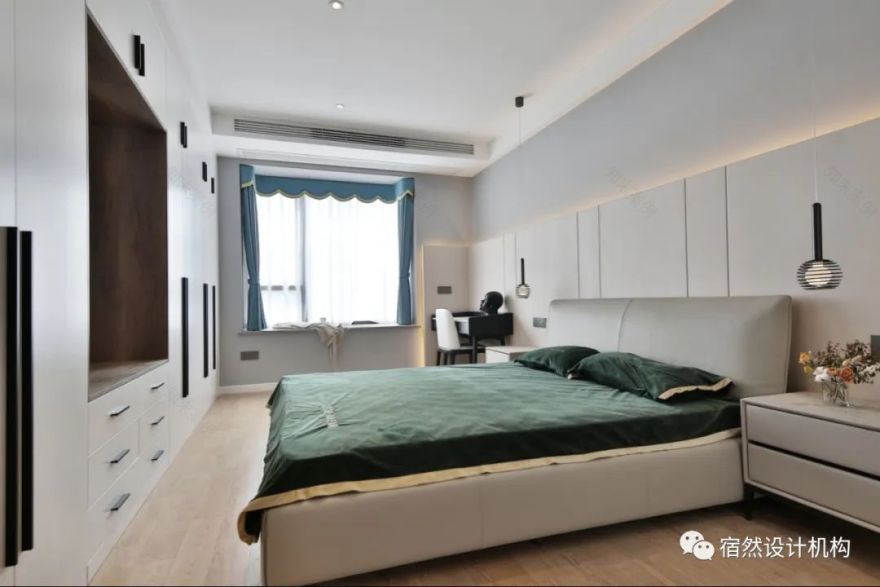 南昌 125㎡现代简约家居,黑白灰中融入绿色与橙色-67