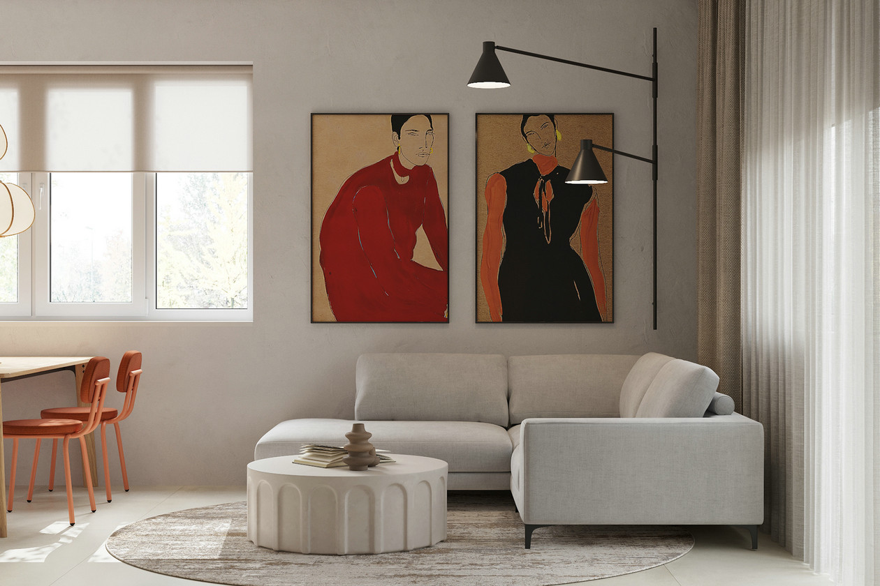 原木搭配活力橙空间设计-2