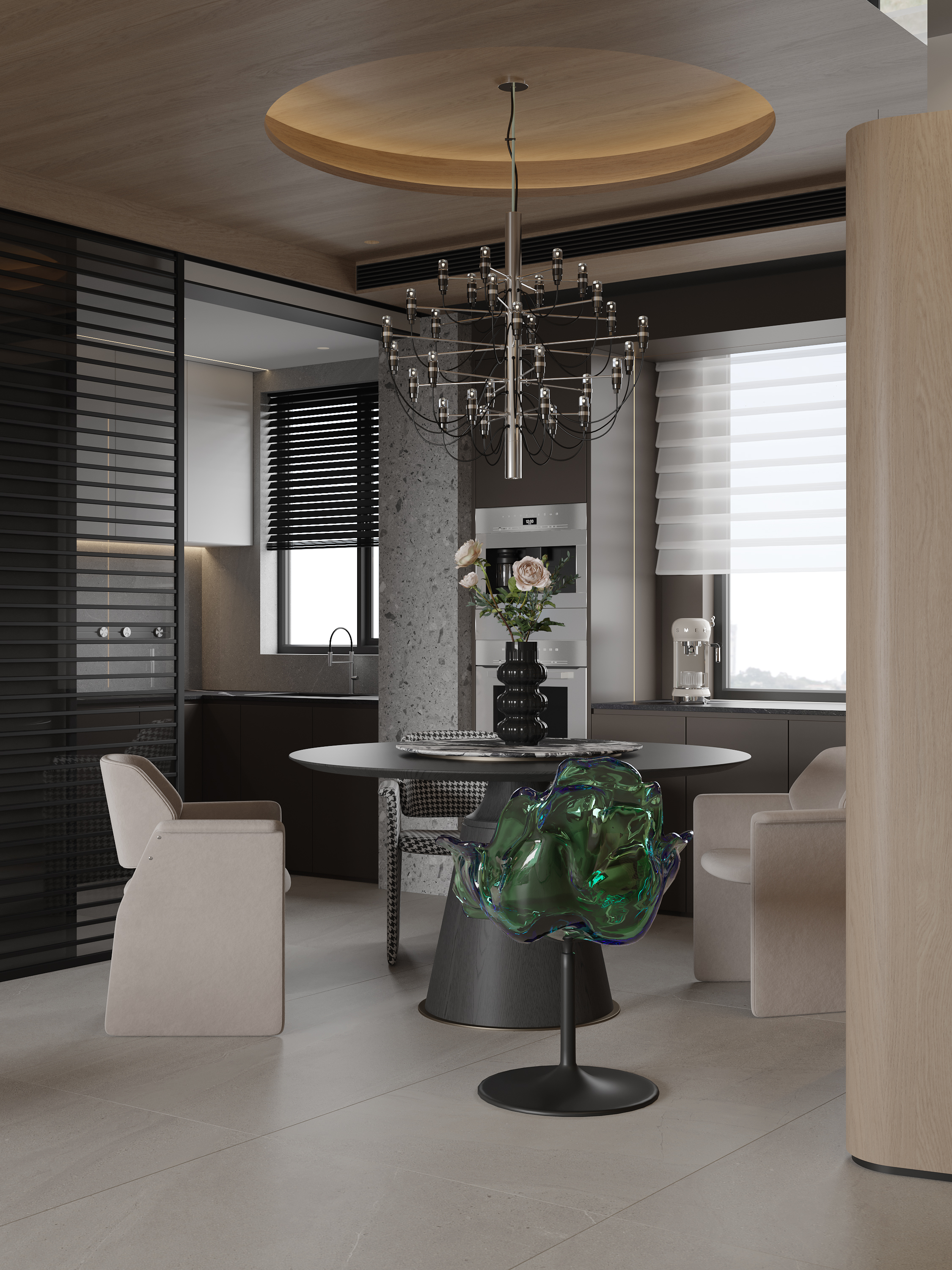 悬空+凸出！谁懂原木餐边柜凹造型的含金量-9