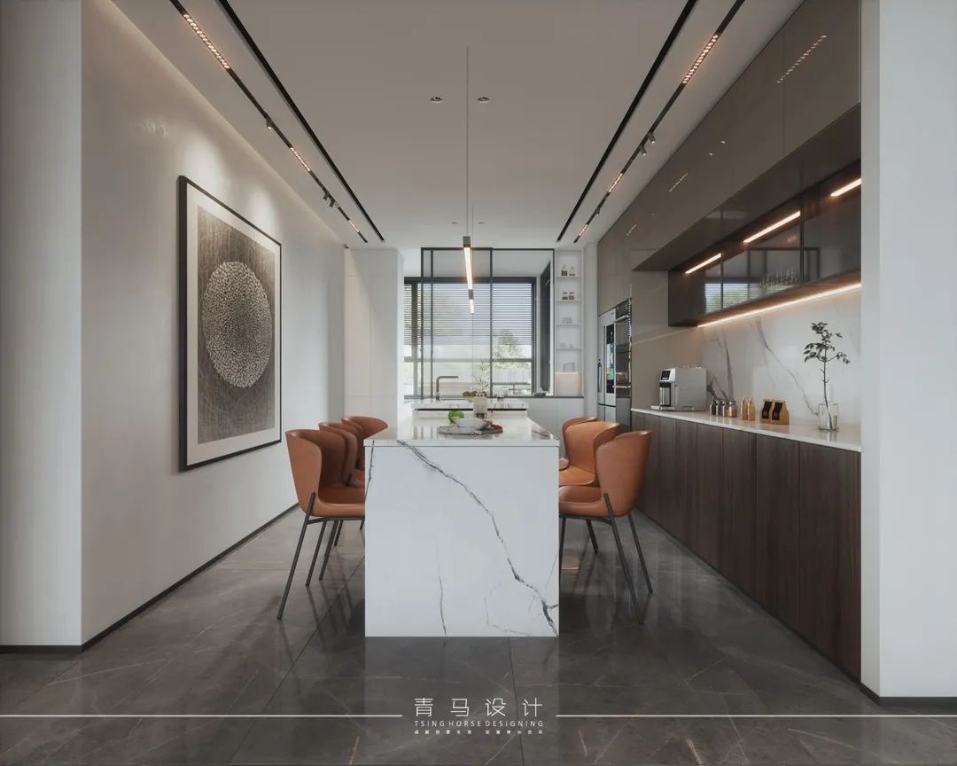 意式极简风打造龙湖景粼天序自由贵气空间丨青马别墅空间设计-41