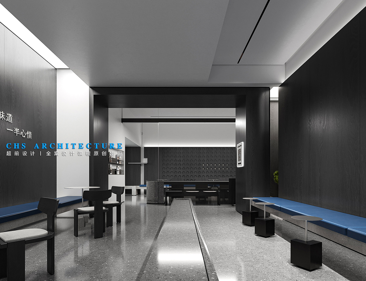 黑白构造 · 蓝瓶咖啡馆原创方案设计丨超前设计（超前创意设计教育）-28