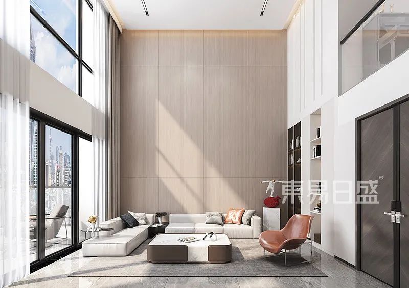 300㎡冷色调复式装修，360度无死角的美！-7