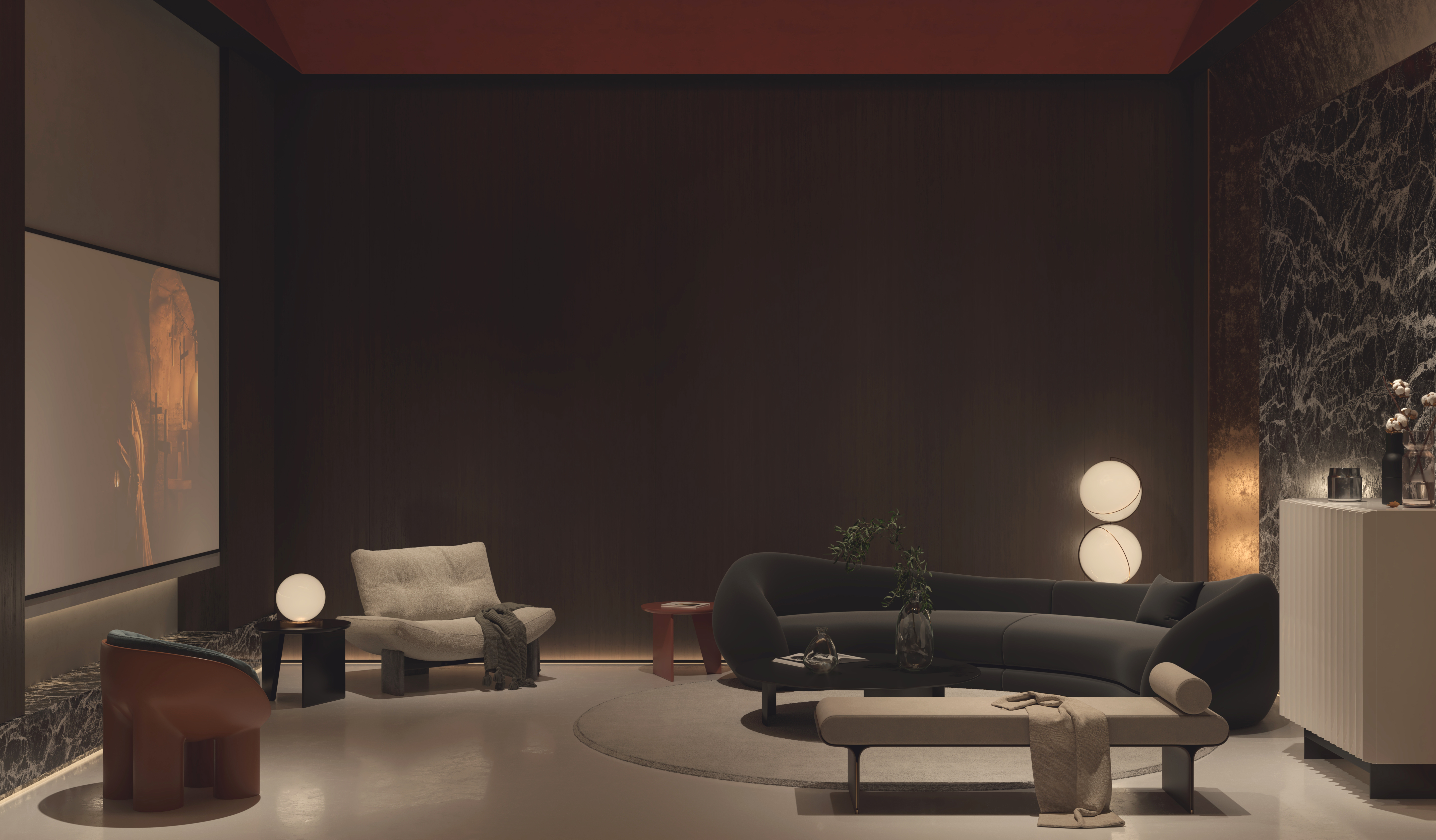 近期渲染，家庭影院效果图-5