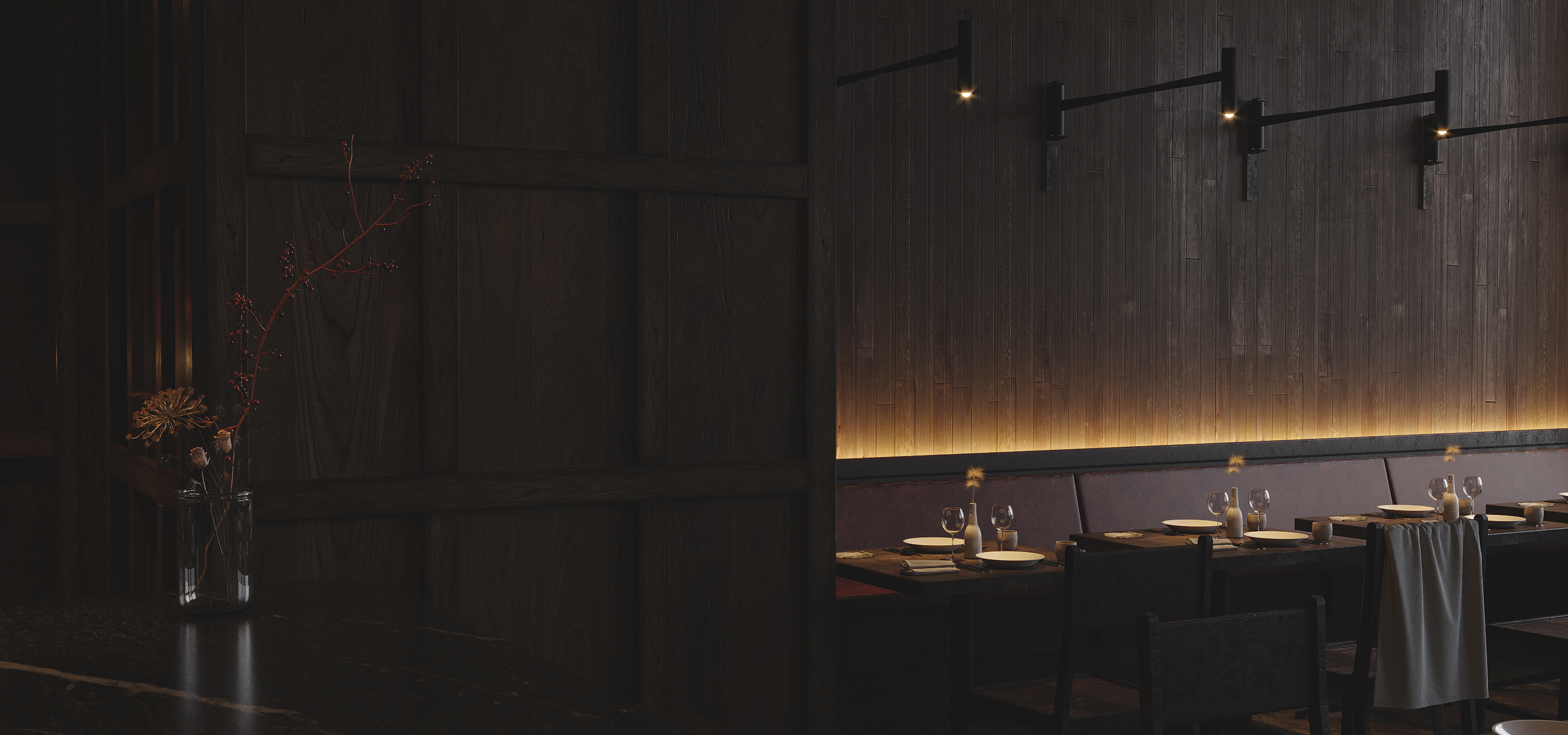 暗系小餐厅 | 3DMAX CR 5.0 Zbursh RizomUV PSCC 打造精致空间-7