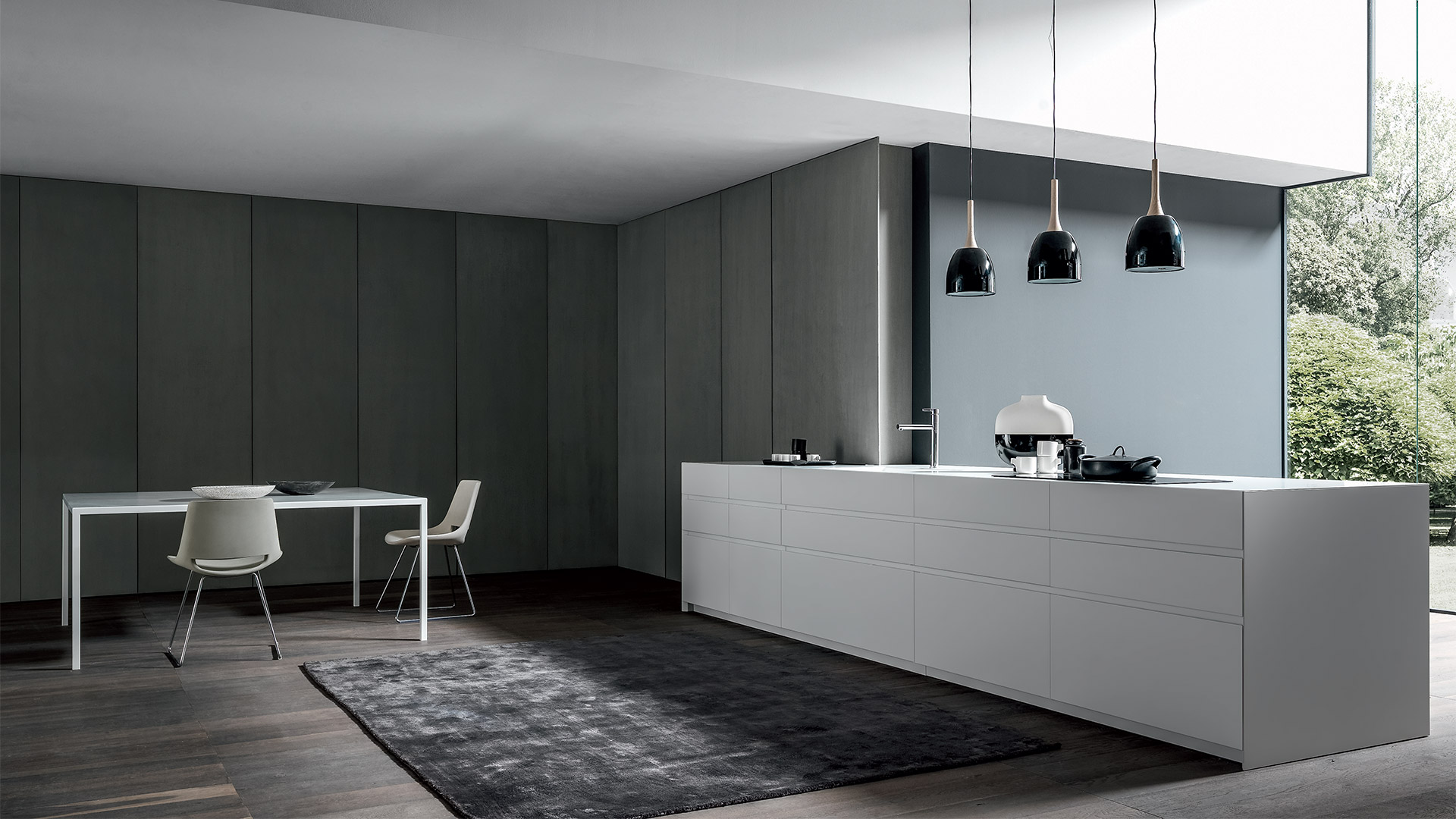 FLY-  kitchen with island, minimal design | Modulnova Cucine-0