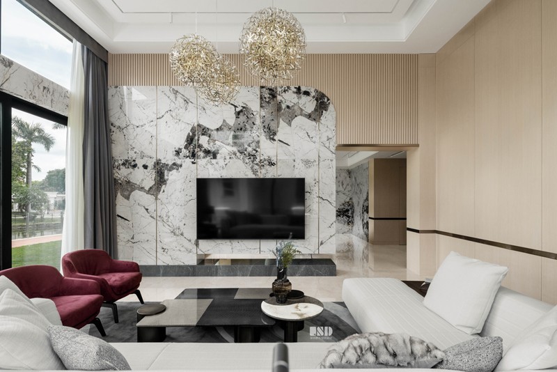 简约轻奢墅丨中国中山丨桥石设计-15