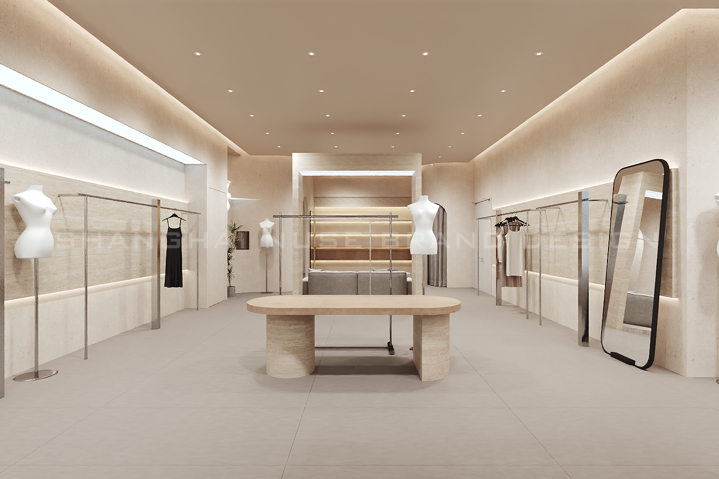 洞石+木作的温柔暴击！女装店凭“质感空间”直接封神-14