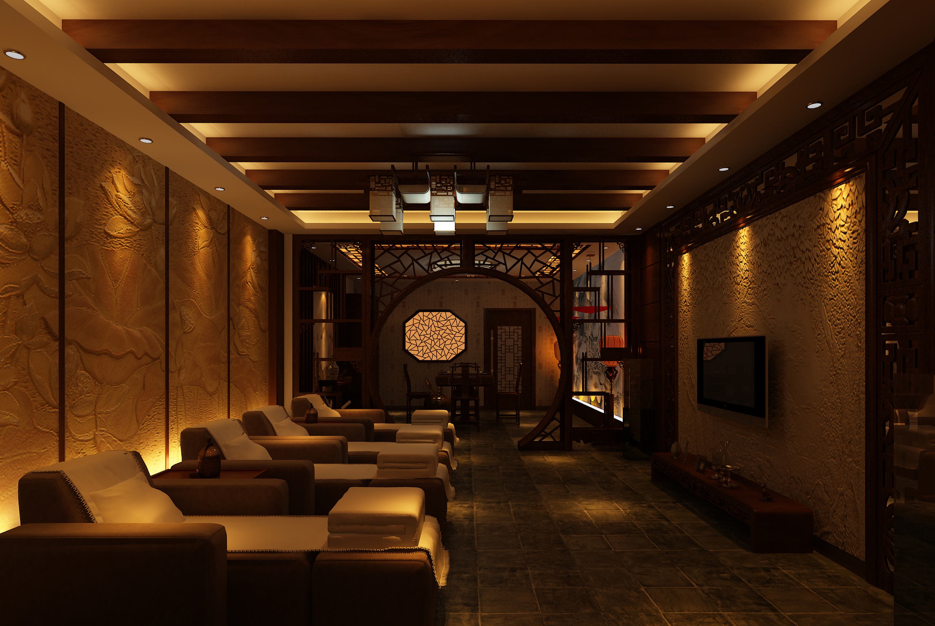 廊坊汉唐金足旗舰店——中式奢华空间-30