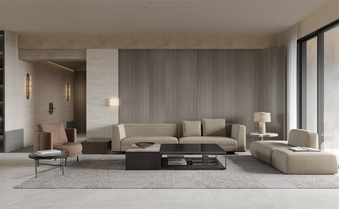 香港大禾装饰|侘寂风格大平层效果图-3