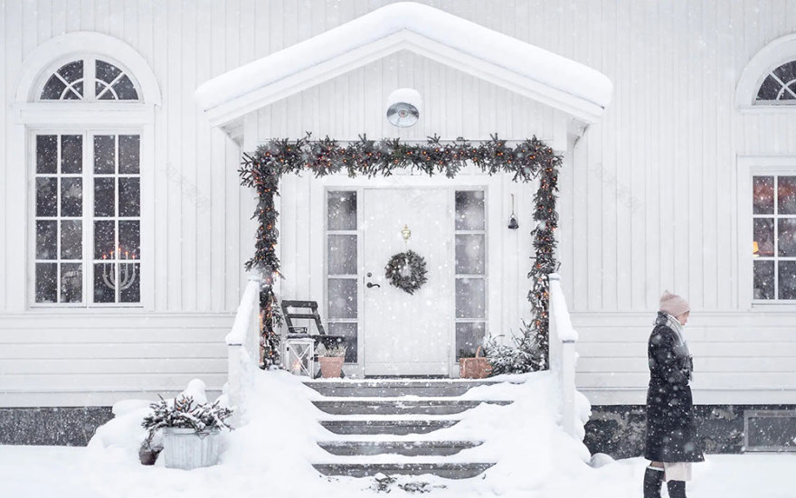 瑞典 19 世纪旧教堂的冬季童话之家-3