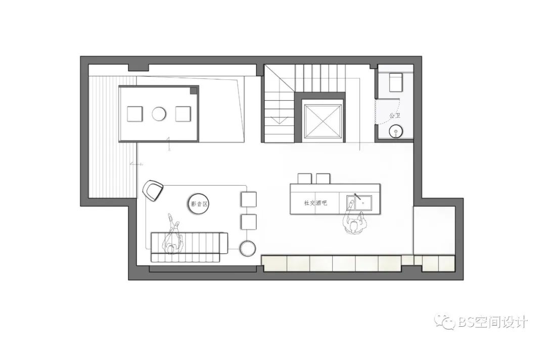 上海樾山半岛别墅 | 黑白灰与木元素的地下空间重构-48