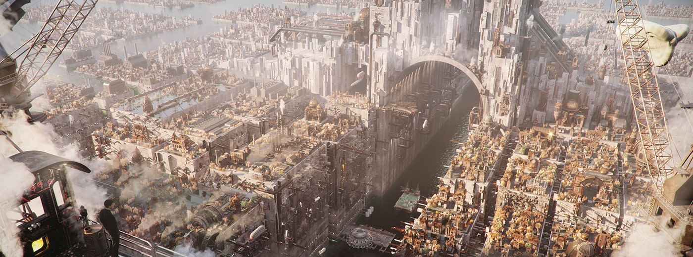Steampunk urban city-2