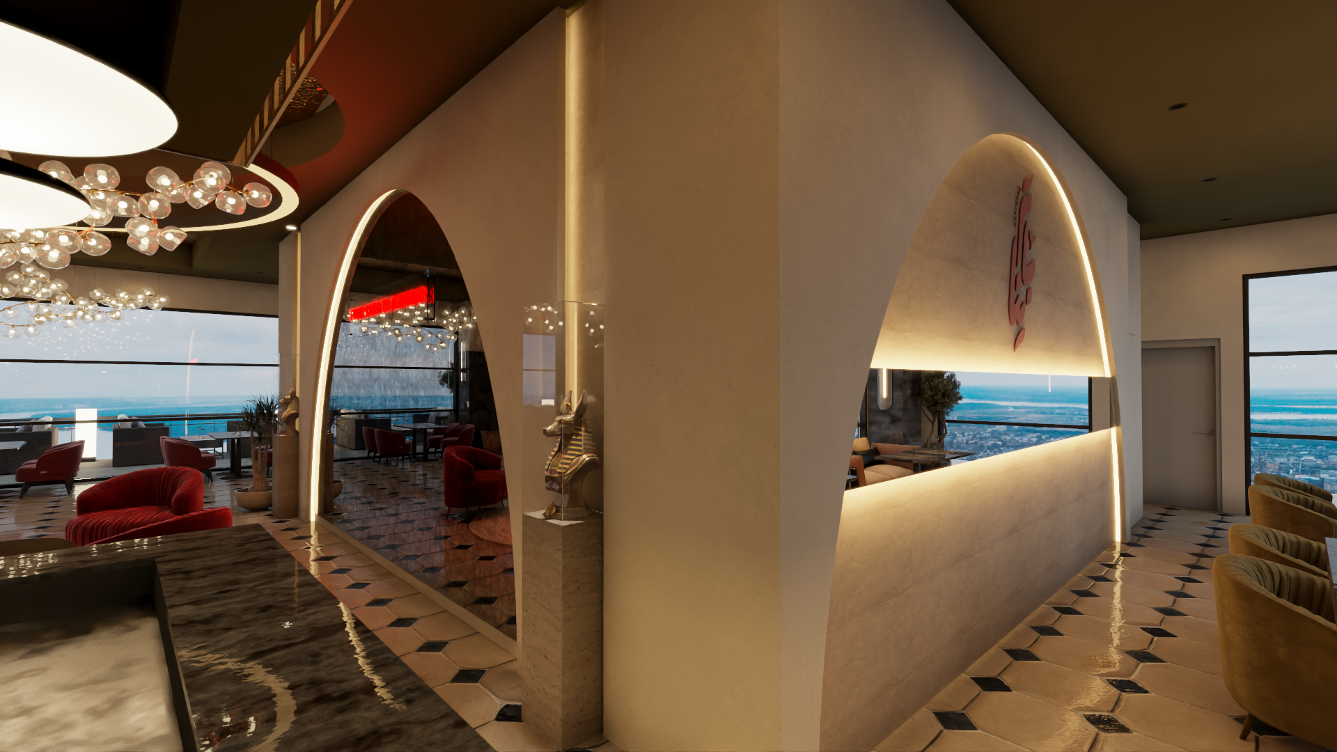 餐厅和水烟休闲室室内设计丨沙特阿拉伯-44