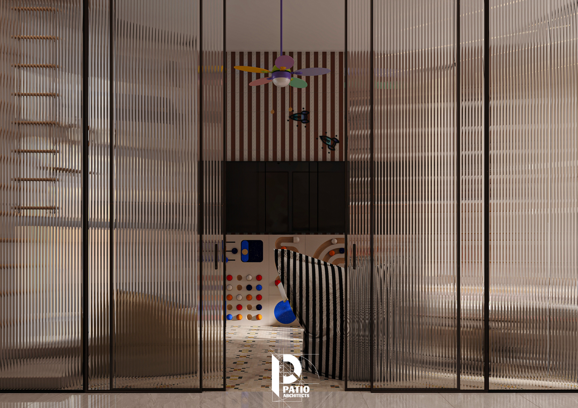 Living Room & Kids Gaming Area Interior Design Concept-14