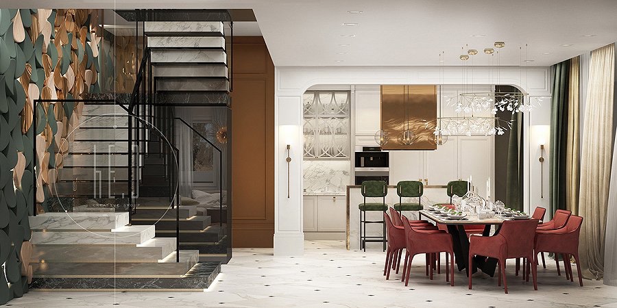 红+黄+绿 三色构造优雅复古家居 | he.D group-5