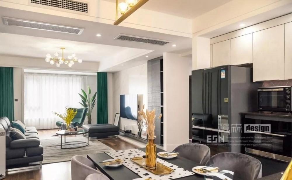 三室两厅的轻奢浪漫空间,互动式设计展现生活美学-1