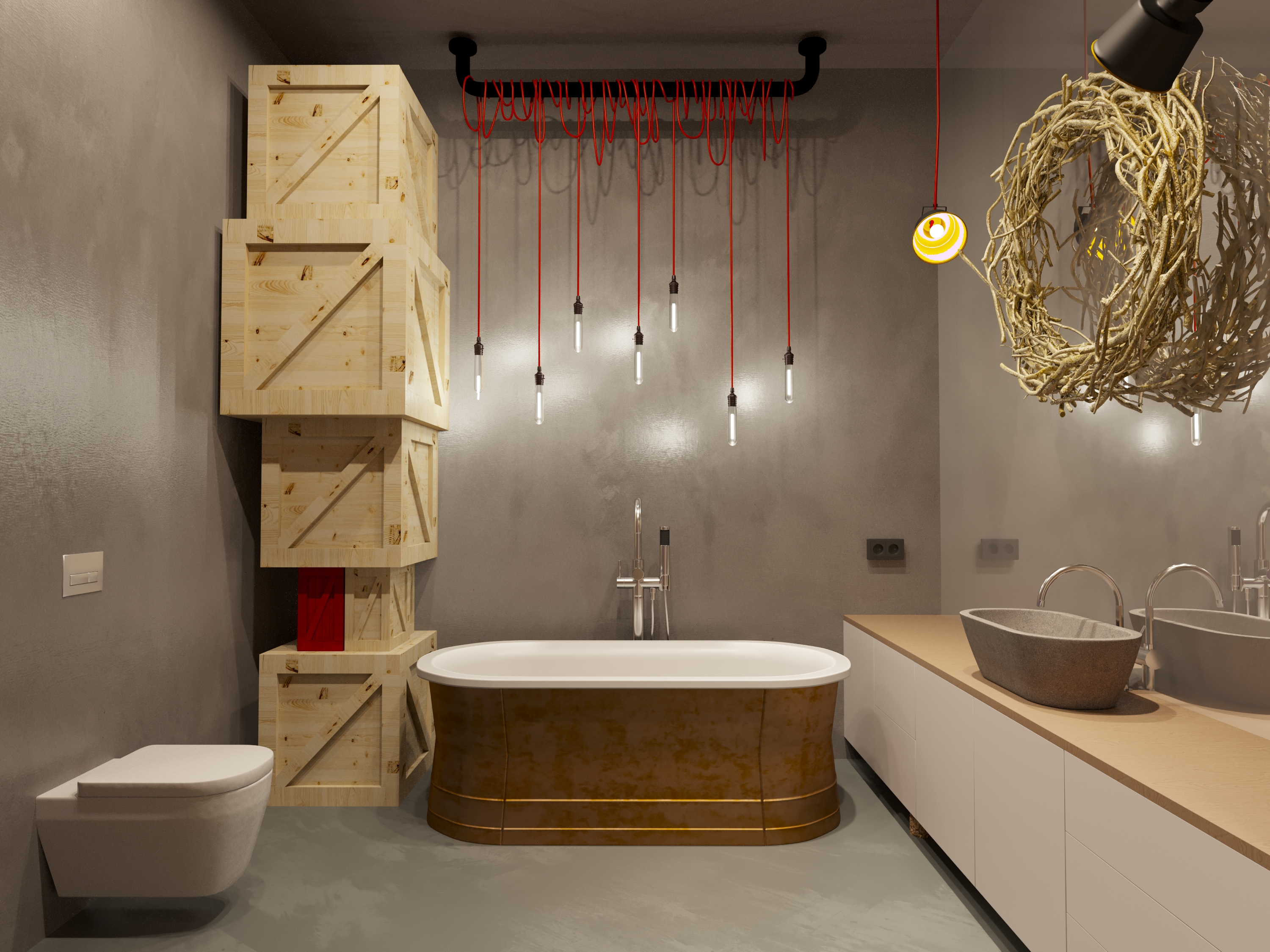 Loft apartment 3d visualization-2