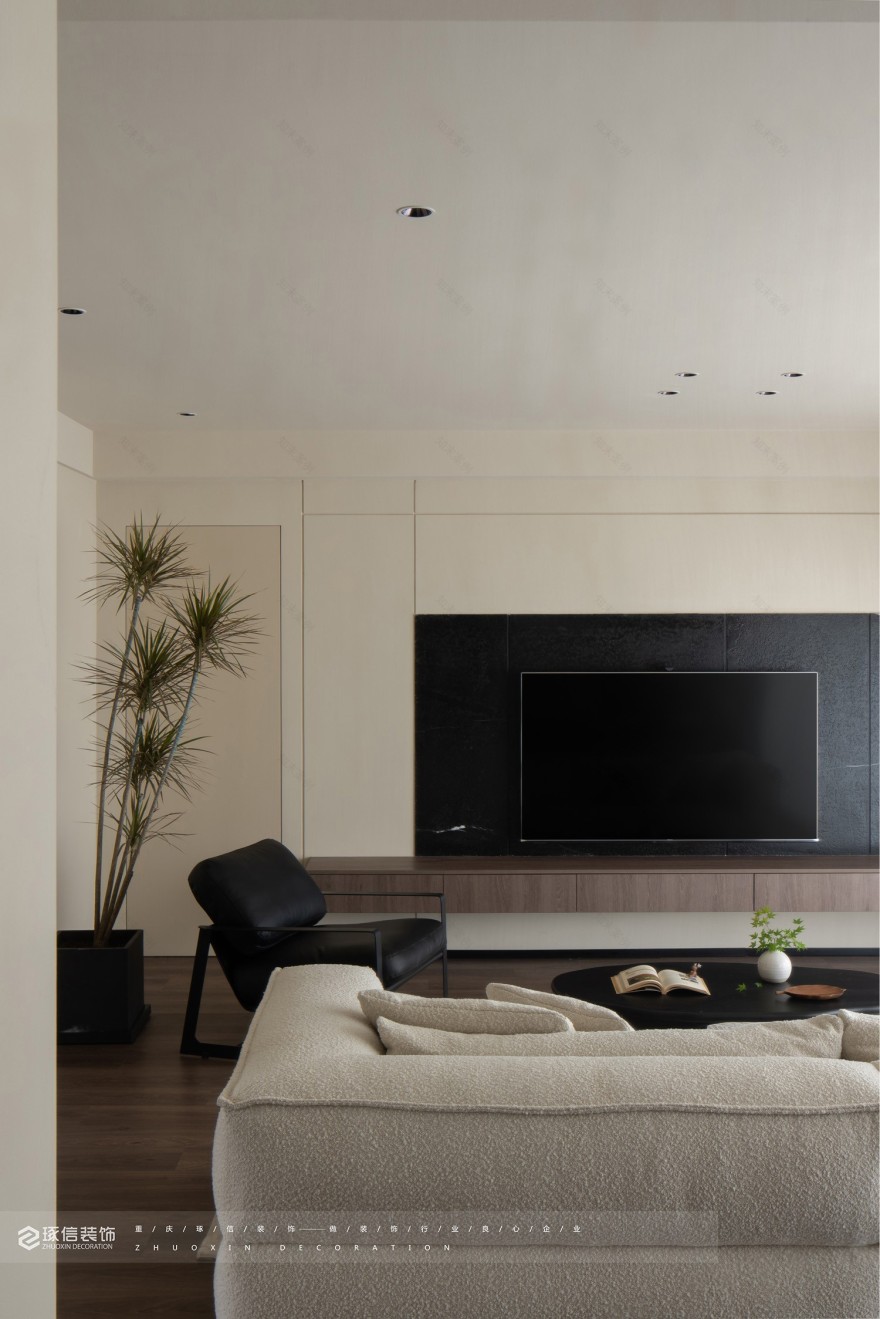 110 平简约现代风舒适空间丨琢信装饰-8