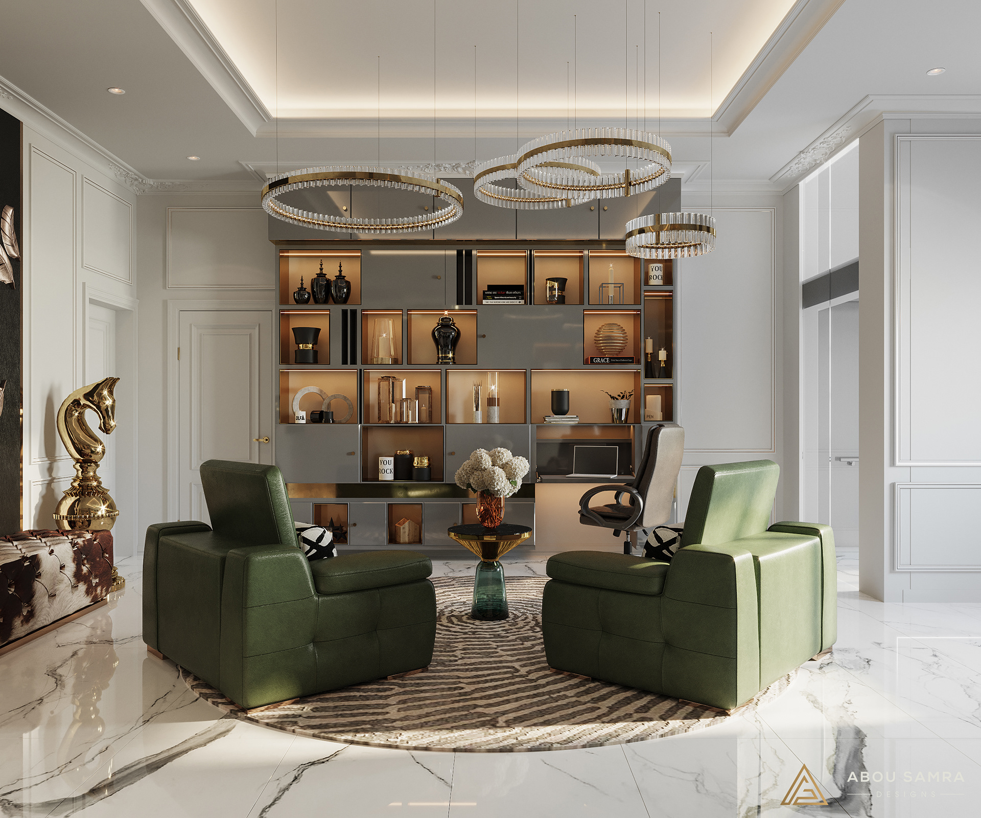 带小厨房的客厅丨沙特阿拉伯丨Abou Samra Group-17