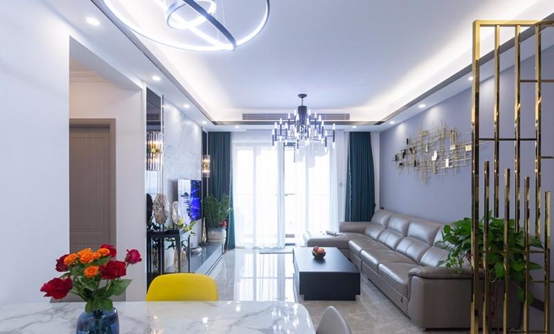 现代简约三居，落地实景惊艳亮相-0