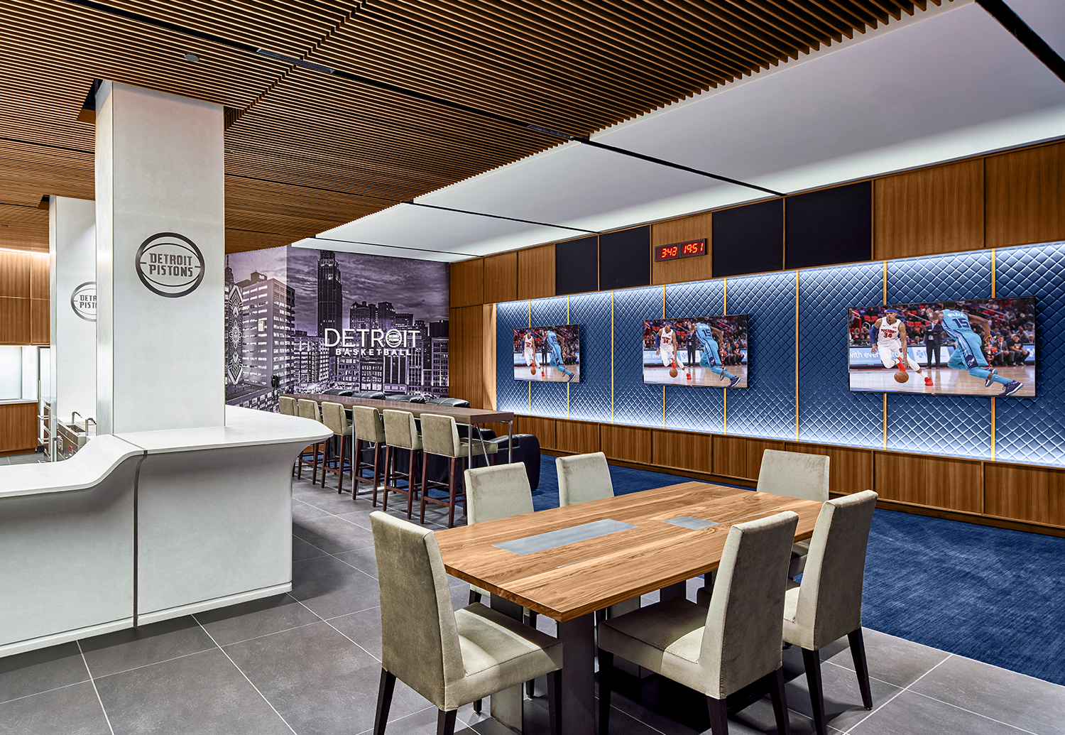 Detroit Pistons Player Space at Little Caesars Arena | ROSSETTI-1