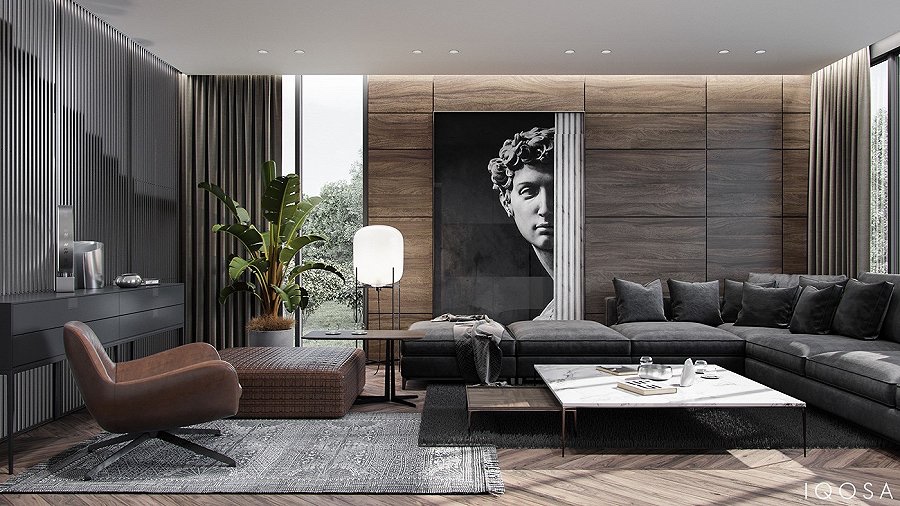 沙特利雅得·绅士高级灰住宅-2