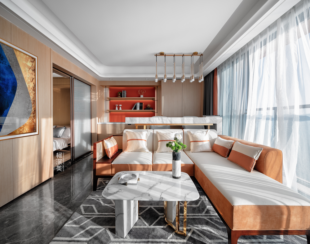 双月湾度假屋 · 现代简约,融入夕阳橙与海洋蓝的活力空间丨中国惠州丨柯深美（深圳）室内设计有限公司-23