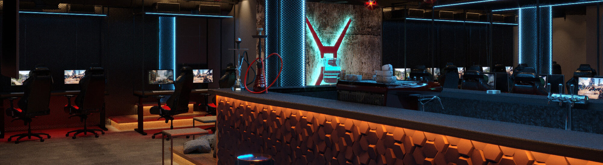 Кибер клуб X3 200м² — портфолио бюро ARXY-0